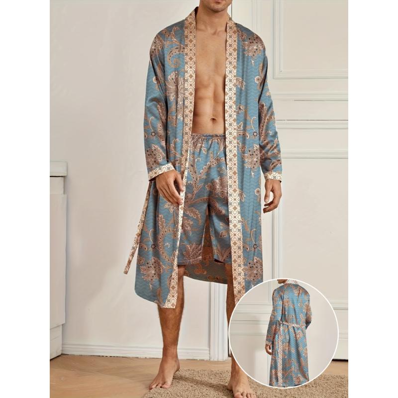 Indoor Robe Home Indoor Sets For Summer Men's Sleep Robe, Elegant And Light ...