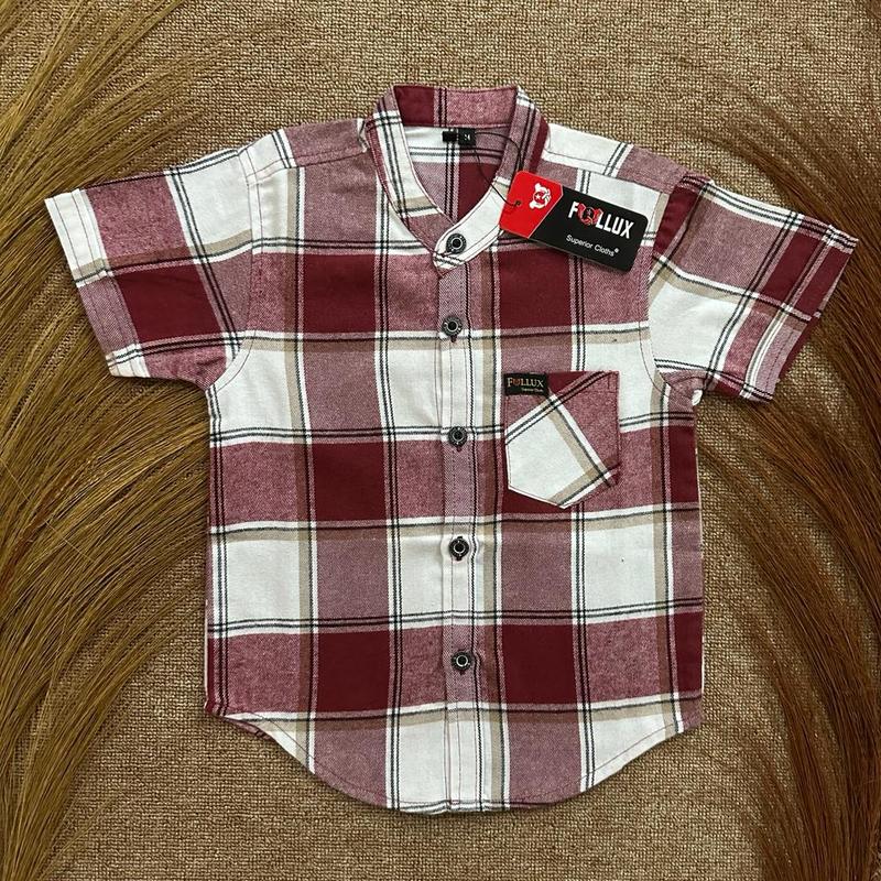 Follux - Kemeja Flanel Import anak laki-laki lengan pendek bahan lembut dan nyaman Fashion kids 2