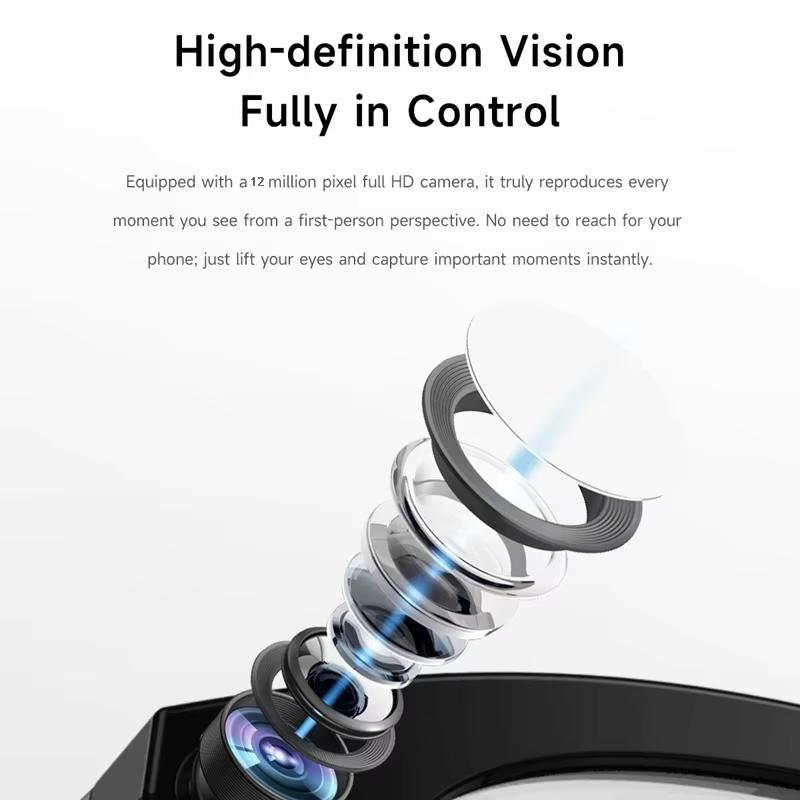 AI Smart Glasses 8K HD Camera 1200W Pixels SunGlasses Multifunctional Bluetooth Call Voice Assistant Music Translation Glasses - Image 5
