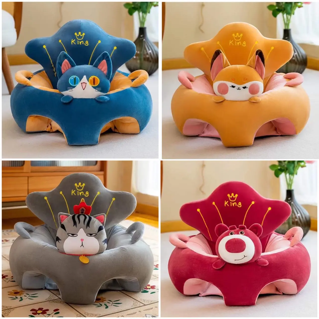 Ghế tập ngồi, ghế ăn dặm August Home cho bé thú nhồi bông đáng yêu, siêu cute được chọn mẫu Voi