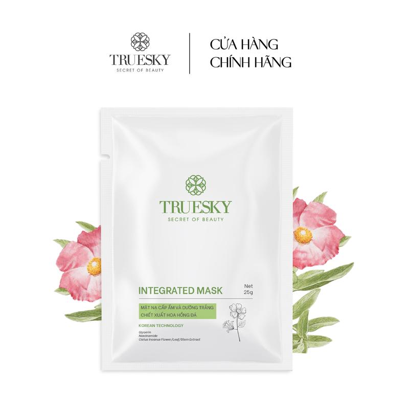 Mặt nạ dưỡng trắng Truesky Integrated Mask chiết xuất hoa hồng đá 25g