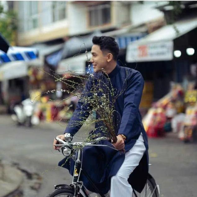 Set Áo tâc nam, Áo ngũ thân tay chẽn 2 lớp chất lụa tây thi cao cấp 7