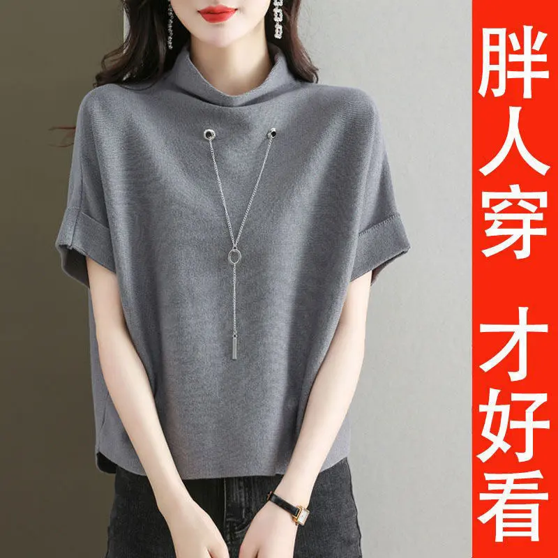 Áo Thun Ngắn Tay, Cao Cấp Phong Cách Phương Tây, Áo Sơ Mi Tay Cánh Dơi Dệt Kim, Dành Cho Nữ, Hàng Mới Về Mùa Xuân Và Mùa Thu 2023, [Có Sẵn Thêm Cỡ]