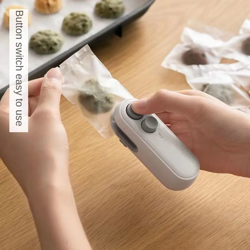 Máy Niêm Phong Mini, Máy Niêm Phong Túi Bánh Quy, Hút Từ Tính, Có Thể Sạc Lại, Thích Hợp Để Bảo Quản Đồ Ăn Nhẹ, Thích Hợp Để Niêm Phong, Bekas Kuih, Máy Niêm Phong 6