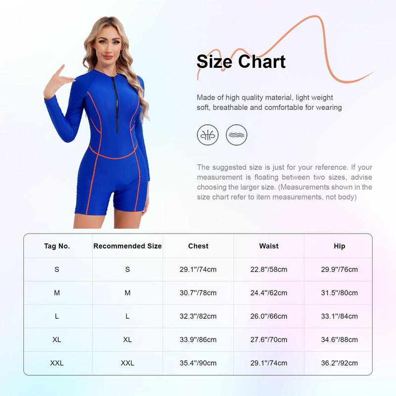 Product Introduction of Mufeng Women Modest One Piece Swimsuit Long Sleeve Rashguard Surfing Bodysuit Swimwear Athletic Bathing Suit 0