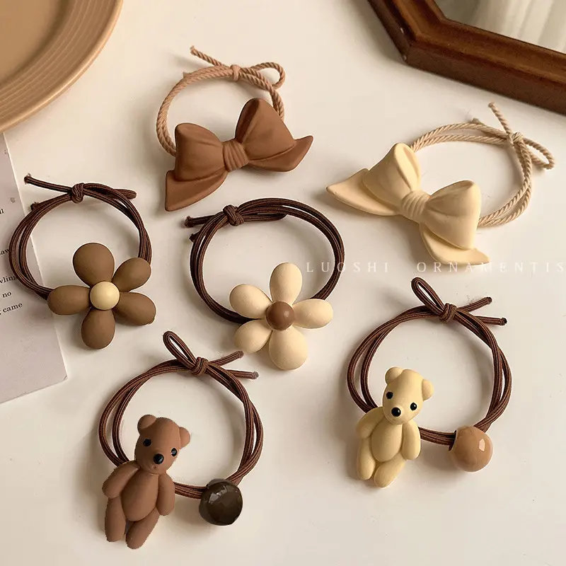 Light luxury hair tie with rubber bands, simple bow style hair loop for women, high elasticity and durability, children's headband hair accessories
