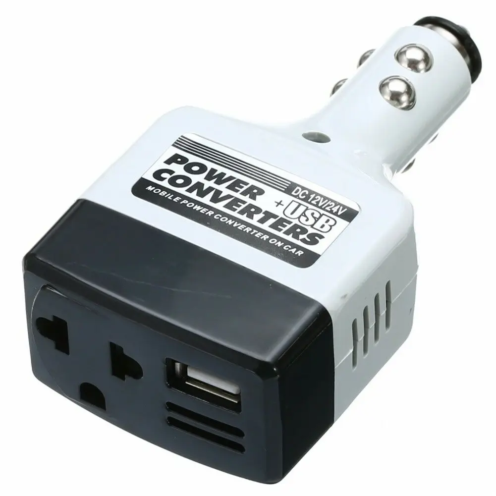 12v/24v to 220V DC to AC Car Power Converter Adapter Inverter USB Outlet Charger