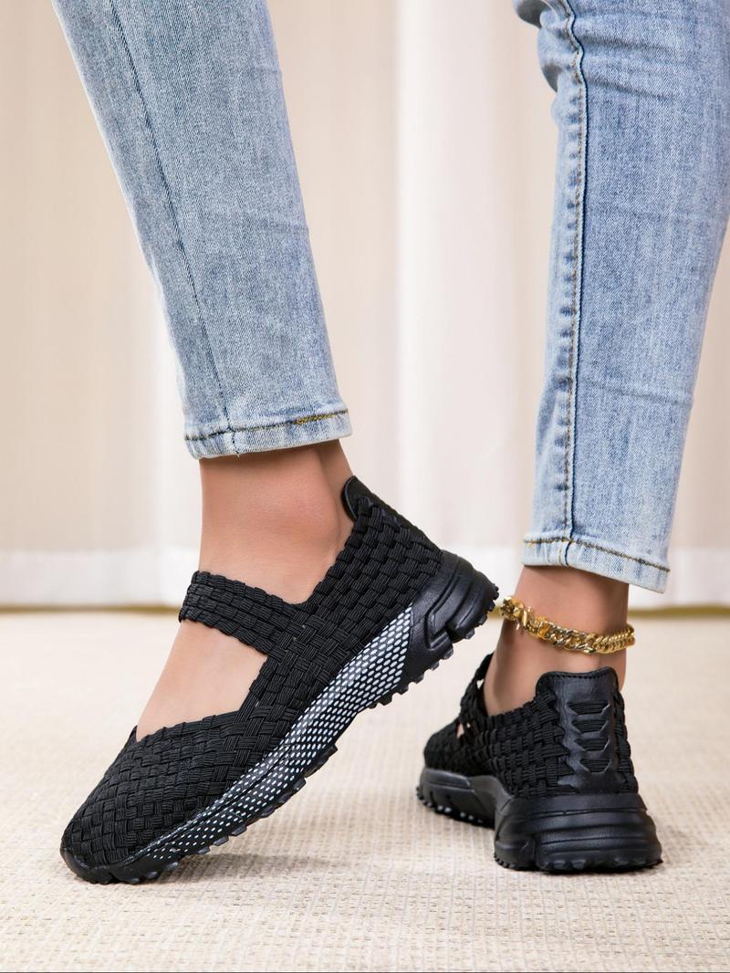 Product Introduction of Women's Boho Style Colorful Plaid Pattern Slip on Sandals, Casual Comfortable Flat Sandals for Summer, Female All-match Round Toe Shoes for Daily Wear, Girl 6