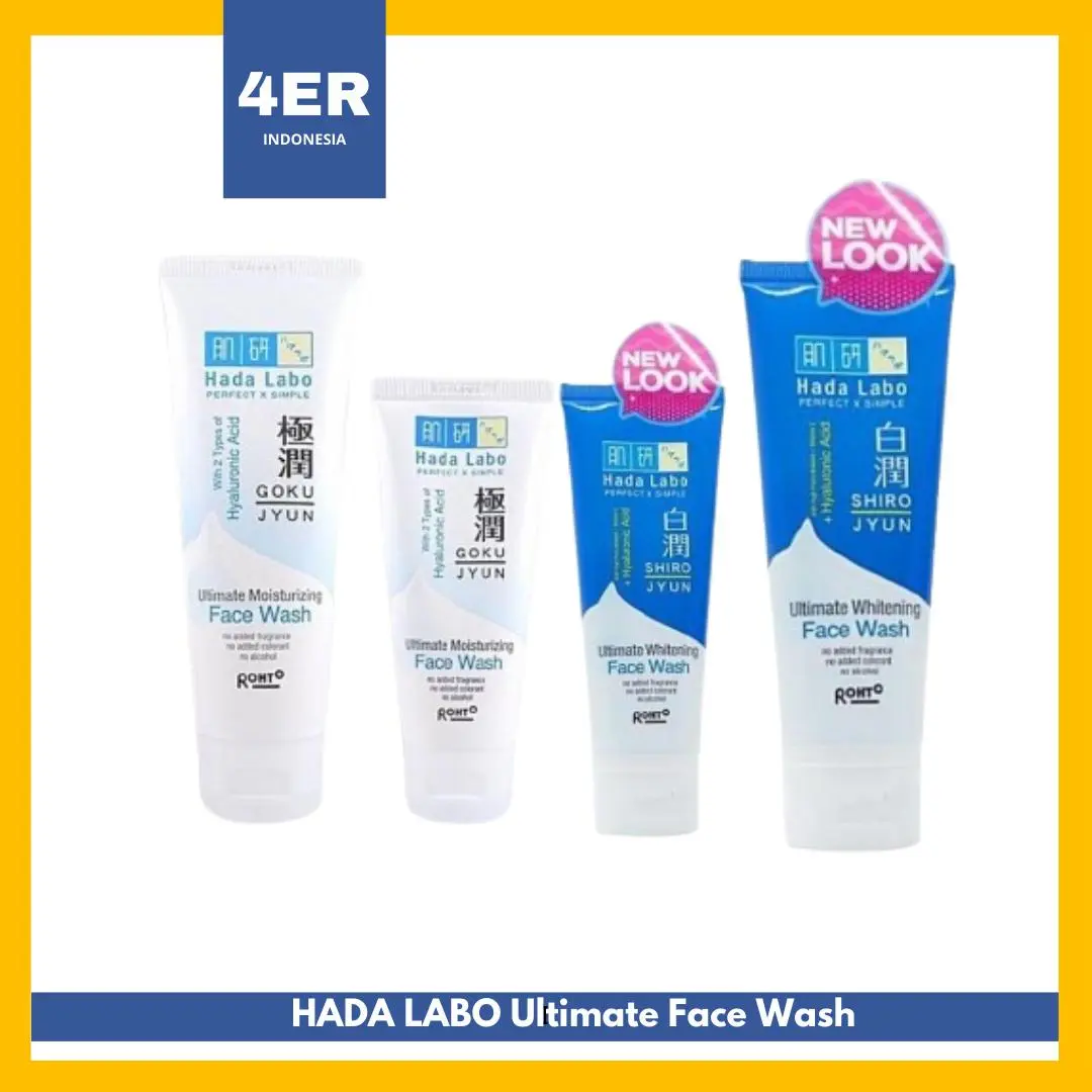 Hada Labo Gokujyun Shirojyun Ultimate Whitening Moisturizing Face Wash Mencerahkan Series 100ml dan 50ml Membersihkan Wajah Facial Kering Berminyak