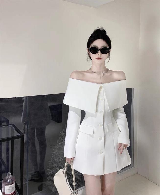 đầm vest tay dài trễ vai dự tiệc sang trọng thời trang bigsize vicky.g anitagreen N823