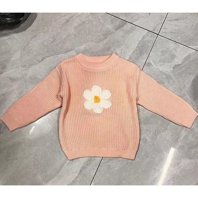 Product Introduction of Kids Girl Sweater Casual Cute Crochet Flowers Warm Knitted Long Sleeves Pullover Infant Knitwear for Toddler 40