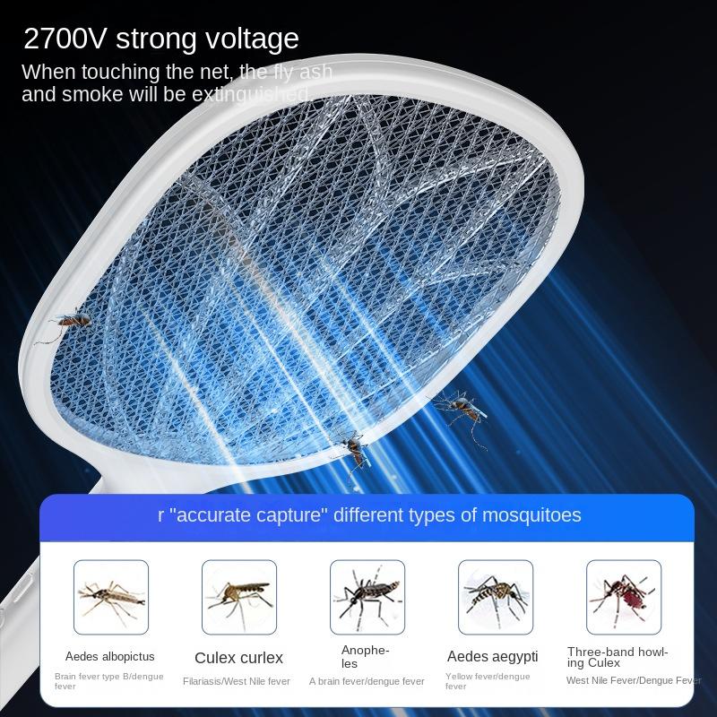 Household Rechargeable Electric Mosquito Swatter Outdoor Electric Shock Handheld Pest Killer Swatter Electronic Mosquito Killer 2