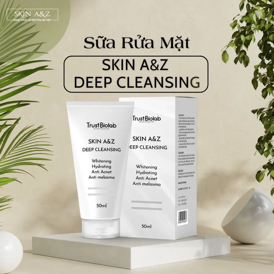 Sữa rửa mặt THẢO DƯỢC SKIN A&Z DEEP CLEANSING SẠCH SÂU-SÁNG DA-NGỪA MỤN-ỨC CHẾ NÁM-MỀM MỊN, Biolab [Hàng chính hãng]