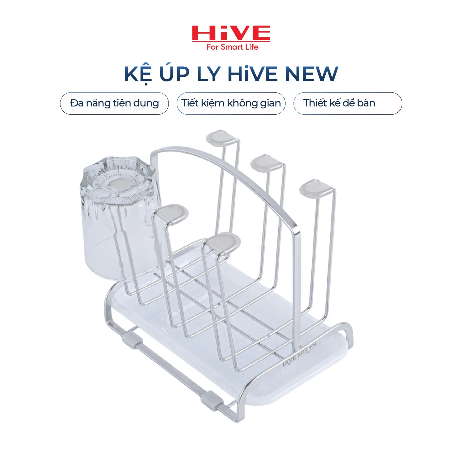 Giá úp ly HiVE inox 304 New Collection