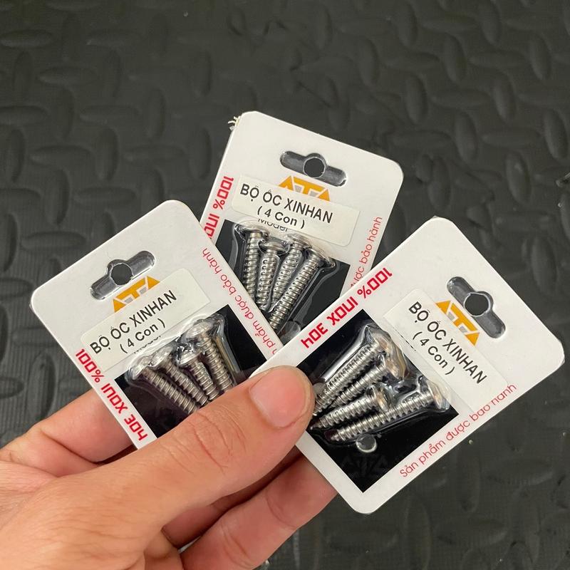 ￼Bộ 4 Ốc Salaya Inox Cnc CTS Gắn Cụm Đèn Xi Nhan Trước, Đèn Hậu Xe Dream Future Neo Inox304 phụ kiện