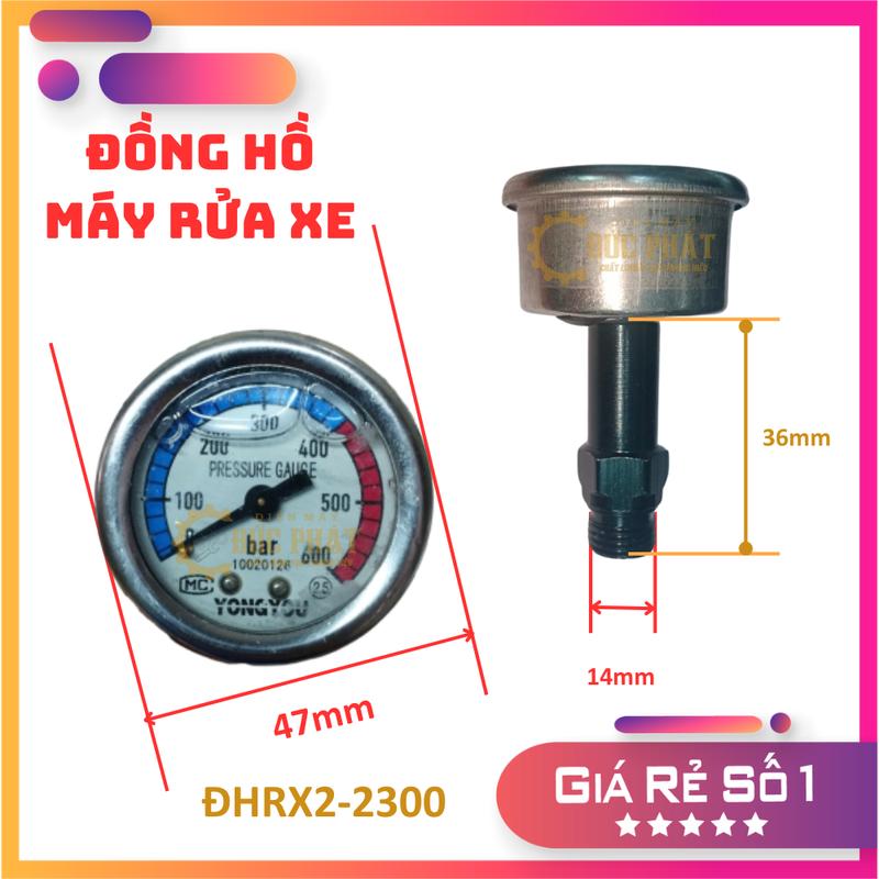 [Sỉ] Đồng hồ ĐK441-6.5mm, ĐKchân ren Ø14-14.5mm,chiều dài cả chân ren 50mm áp suất máy xịt rửa xe áp lực ĐHRX1MC, ĐHRX2,ĐHRX3,ĐHRX4 4