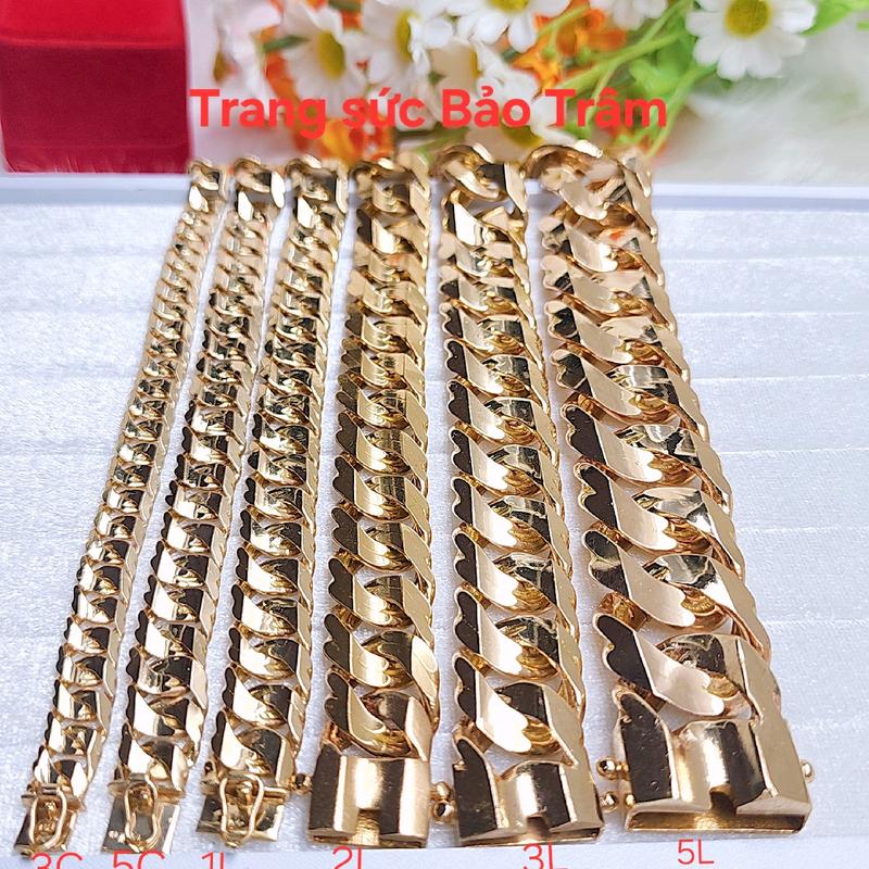  Lắc tay khoen lật  3C,5C,1L,2L,3L,5L bằng đồng đỏ màu vàng miền tây   750  