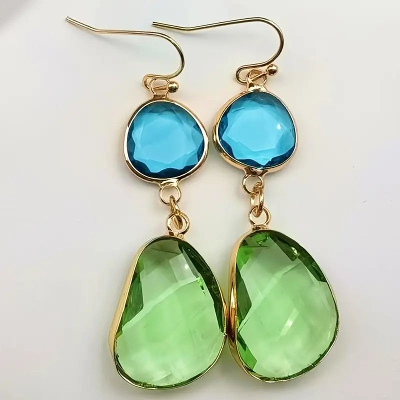 Minimalist Golden Peridot Drop Earrings for Women, Dainty Gift Engagement Wedding Anniversary 5
