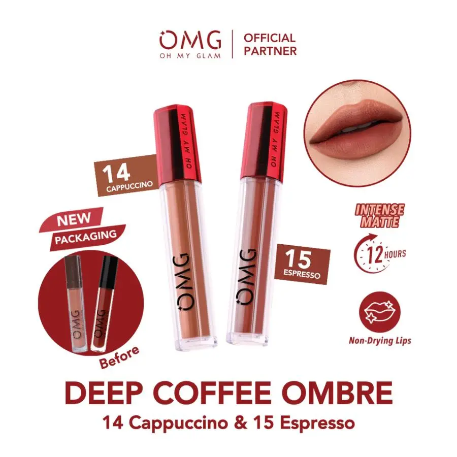 Paket Ombre Lip Cream OMG / Ombre Lips OH MY GLAM MATTE Tahan Lama Bibit Lipstick Gloss Lipstick Lipstik Bibir Lipcream