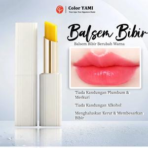 Warna YAMI Balsem Bibir Berubah Menghidrasi Melembapkan Mengurangkan Bibir Kering dan Gelap Tanpa Plumbum atau Merkuri tinted lip balm vitamin e alcohol-free plumper