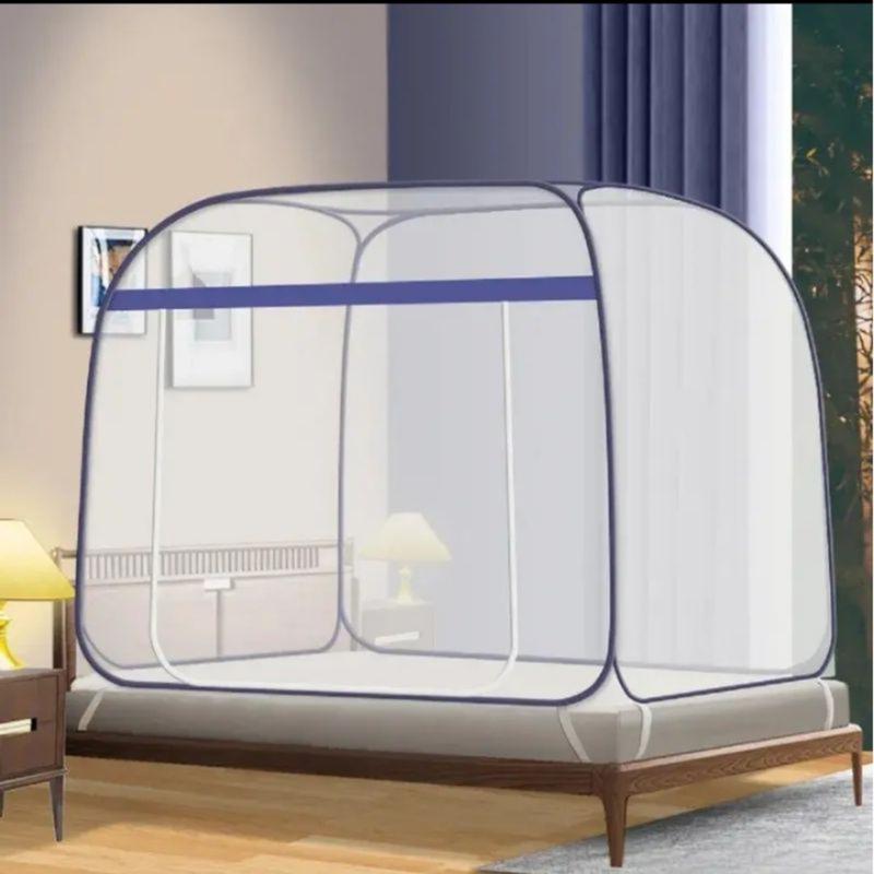 KELAMBU LIPAT KELAMBU TIDUR KELAMBU TEMPAT TIDUR 150X200 180X200 200X200 CM Kelambu pengantin Selambu lipat jumbo anti nyamuk Ritsleting Pencegahan Serangga Berpori Hijau Biru 7