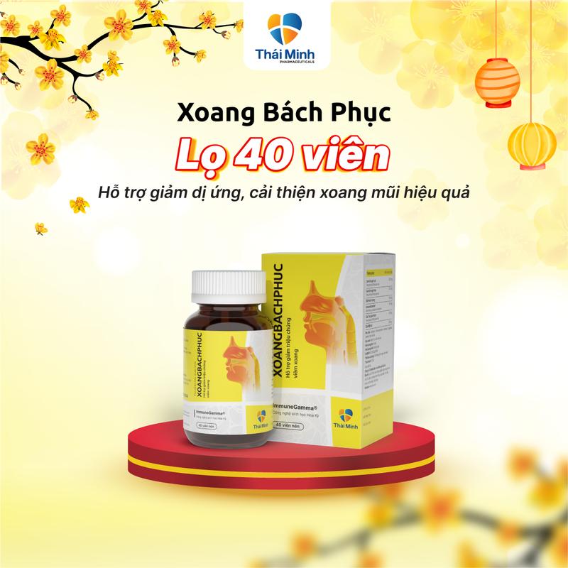 [Viên uống Xoang Bách Phục lọ 40 viên] - Hỗ trợ cải thiện ngạt mũi, hắt hơi, sổ mũi từ thành phần thảo dược - Lọ 40 viên