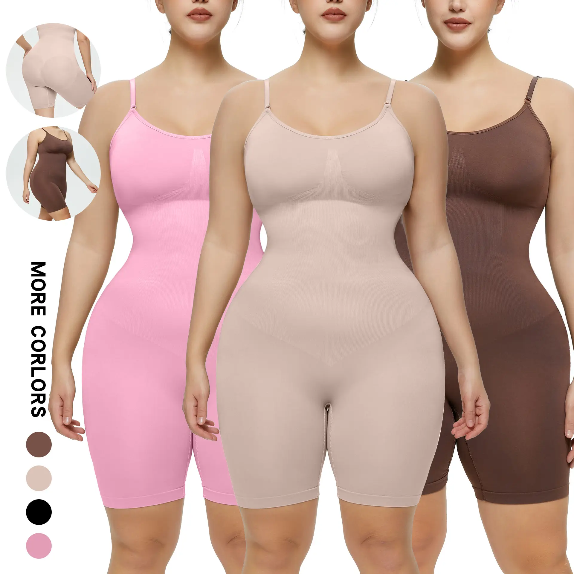 Women Shapewear Control Slips for Under Dresses Seamless Body Shaper Tummy Control Spaghette Strap Slip Seamless Slimming Cami