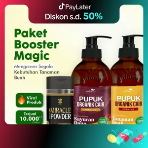 INFARM - Paket Booster Magic 1 Miracle Powder 100 Gram 1 POC Buah 1 POC Sayur  Tanaman Pupuk Tanaman Infarm Nutrisi Sayur dan Buah Pupuk Cair Sayur Sawi Pakcoy nutrisi organik untuk tanaman buah Miracle Powder Penggembur Tanah Keras Paket Pelebat Daun