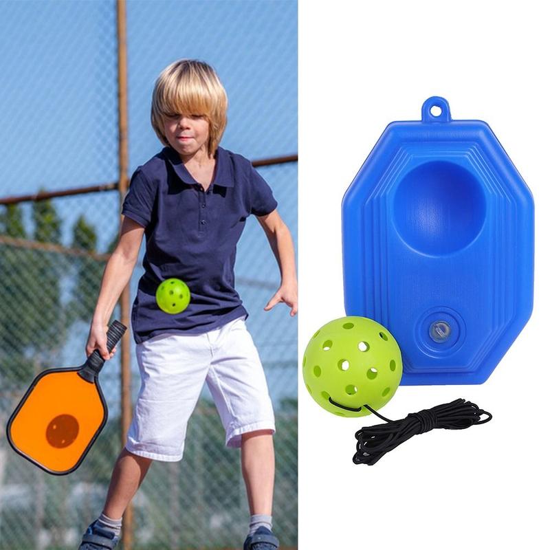 Product Introduction of Durable Blue Pickleball Trainer 40 Holes High Elasticity Solo Pickleball Trainer Sports Training Octagon Rebound Ball Indoor Outdoor 11