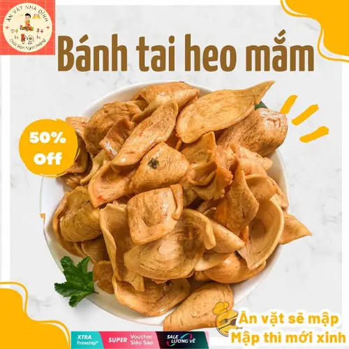 Bánh Tai Heo Mắm Ớt  250G-500G ( món ăn tuổi thơ ) Snack Food banh  snack bánh  vinh snack Ăn Vặt Ăn Vặt Thức Ăn bim tam 7