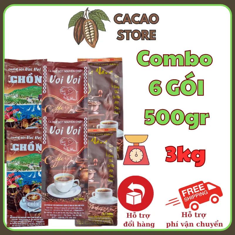 COMBO 6 GÓI cà phê 1 kg chồn 1kg voi 1 1kg ong vang coffee hương vị độc đáo combo 6 Bột cà  phê bittersweet  coffee tea  coffee cà phê  3 miền cafe chính hãng