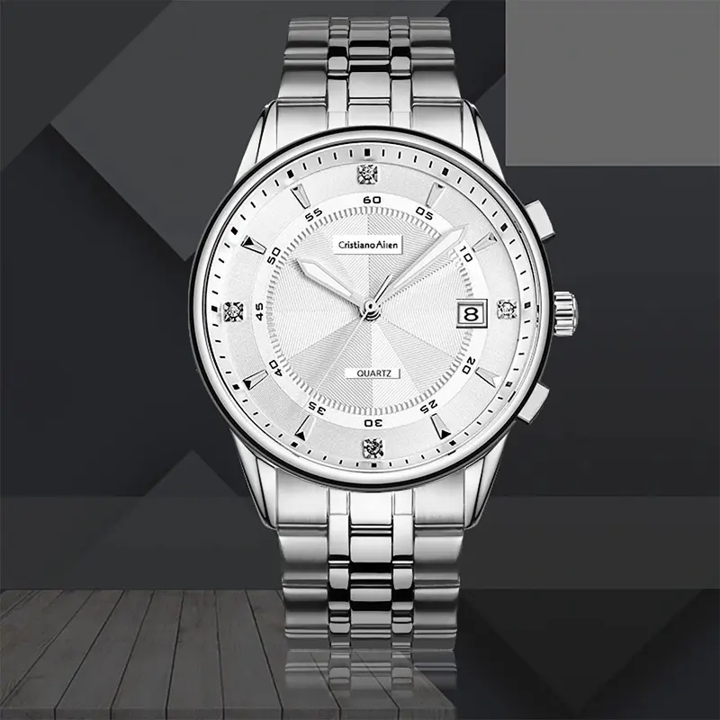 Cristiano Aillen Jam Tangan Pria 0848 Rantai Stainless Steel Tgl Aktif Water Resistant 3 ATM Watches 4