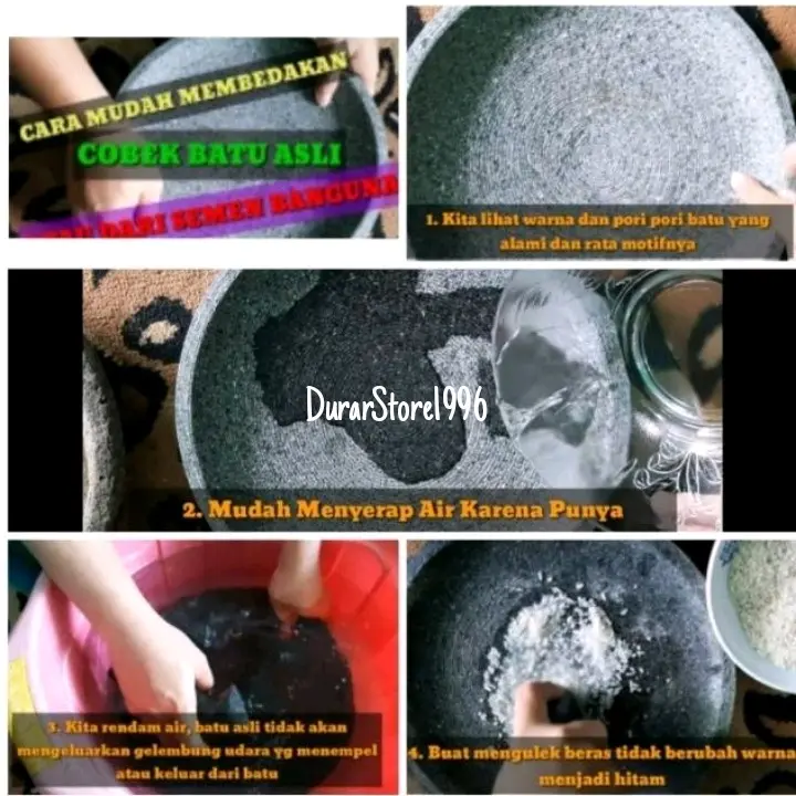 COBEK BATU 100 % ASLI BATU UK. 18 CM FREE ULEKAN 3