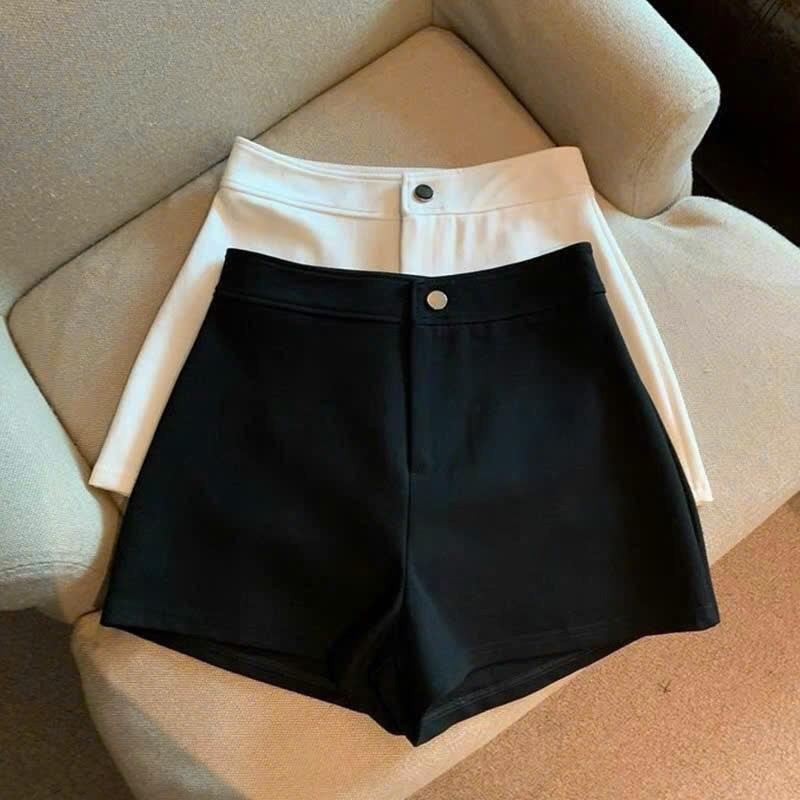 Combo 2 quần short umi cạp cao kéo khoá Nữ Women Quần Đùi. Chân váy xếp ly đính nơ nữ 3