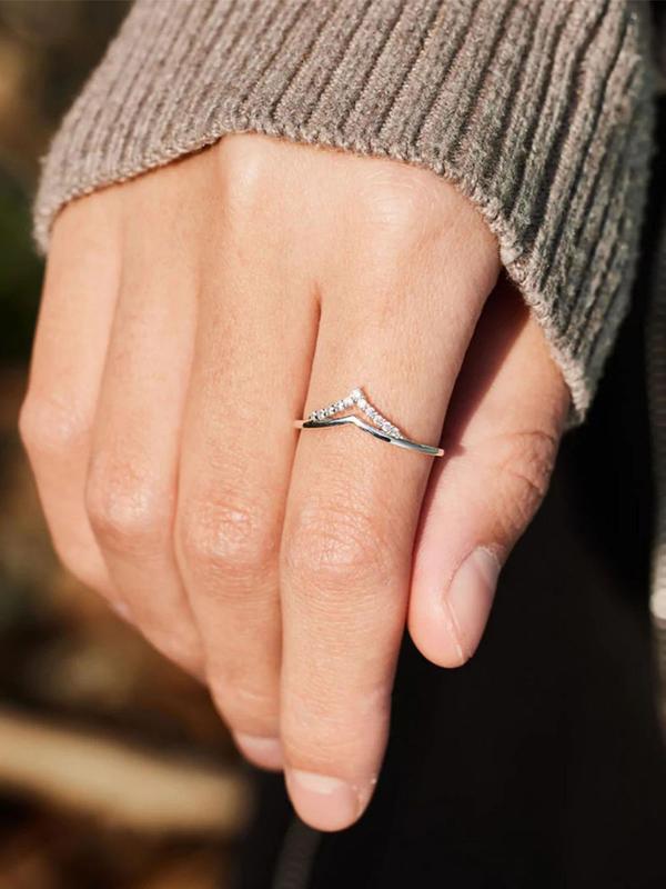 S925 Sterling Silver Fashion Artificial Zircon Inlaid Ring, Fashion Jewelry for Party, Daily Clothing Decor, Trendy All-match & Exquisite Jewelry for Birthday Gift 3