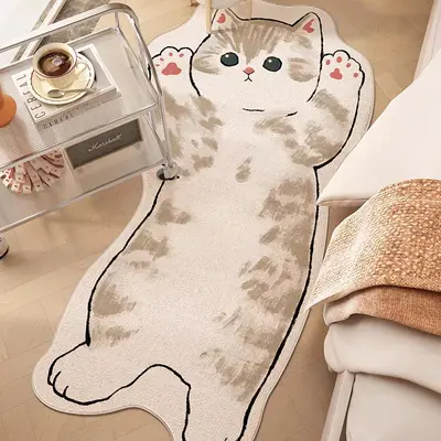 POPUPWAVE Area Rugs For Bedroom 40 * 120 Cm, Washable Cute And Funny Kids Pets Rug Modern Printed White Irregular Shape Entryway Rug (Panda) At UK.