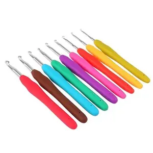 ANEKA - Hakpen (Alat/Jarum Rajut)  Gagang Karet / Silicone Handle Alumunium Crochet Hooks - PCS