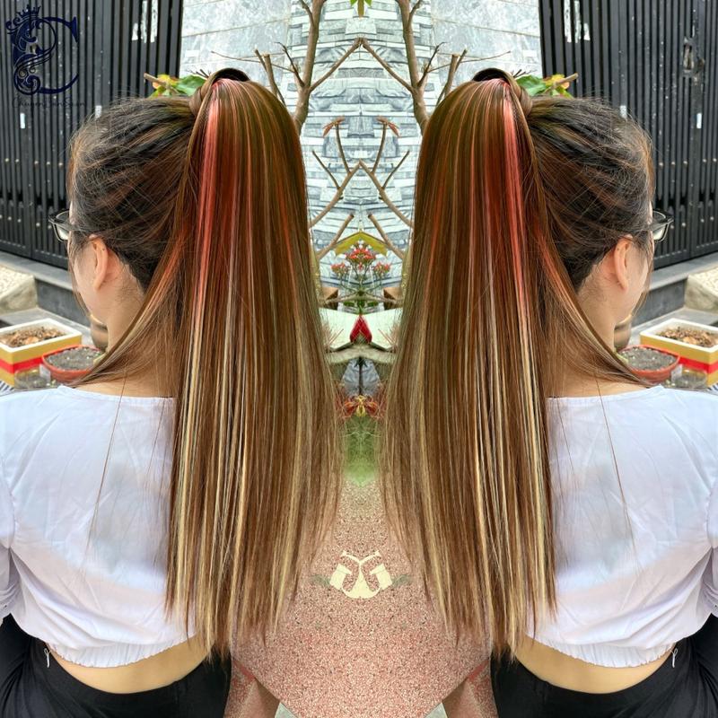 Tóc giả nữ cột dán light thanh quấn thẳng [GIÁ SỐC] mẫu omber siêu xinh