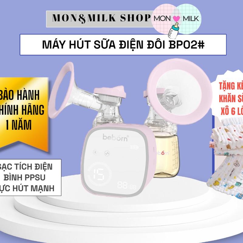 [2 loại phễu] Máy hút sữa điện đôi, sạc tích điện Beborn BP02# Fatzbaby bình ppsu màu vàng. Gồm 1 cặp phễu nhựa, 1 cặp phễu silicone
