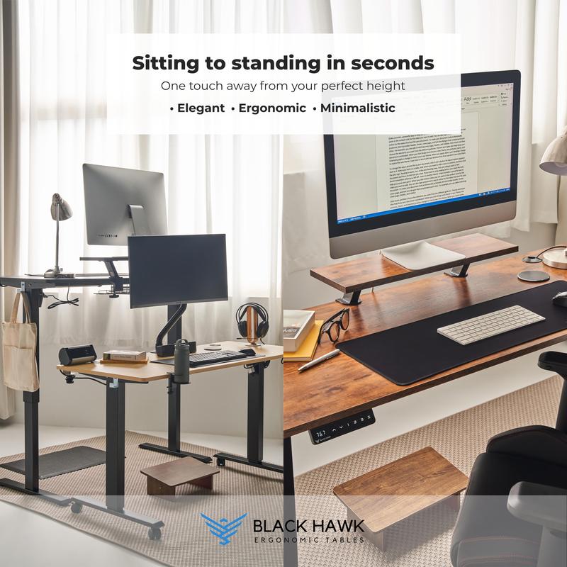 Product Introduction of 🦅 (𝐒𝐆 𝐒𝐓𝐎𝐂𝐊) Black Hawk Ergonomic Monitor Riser | Clamp-On Monitor Riser | Monitor Stand | Computer Stand | Monitor 3