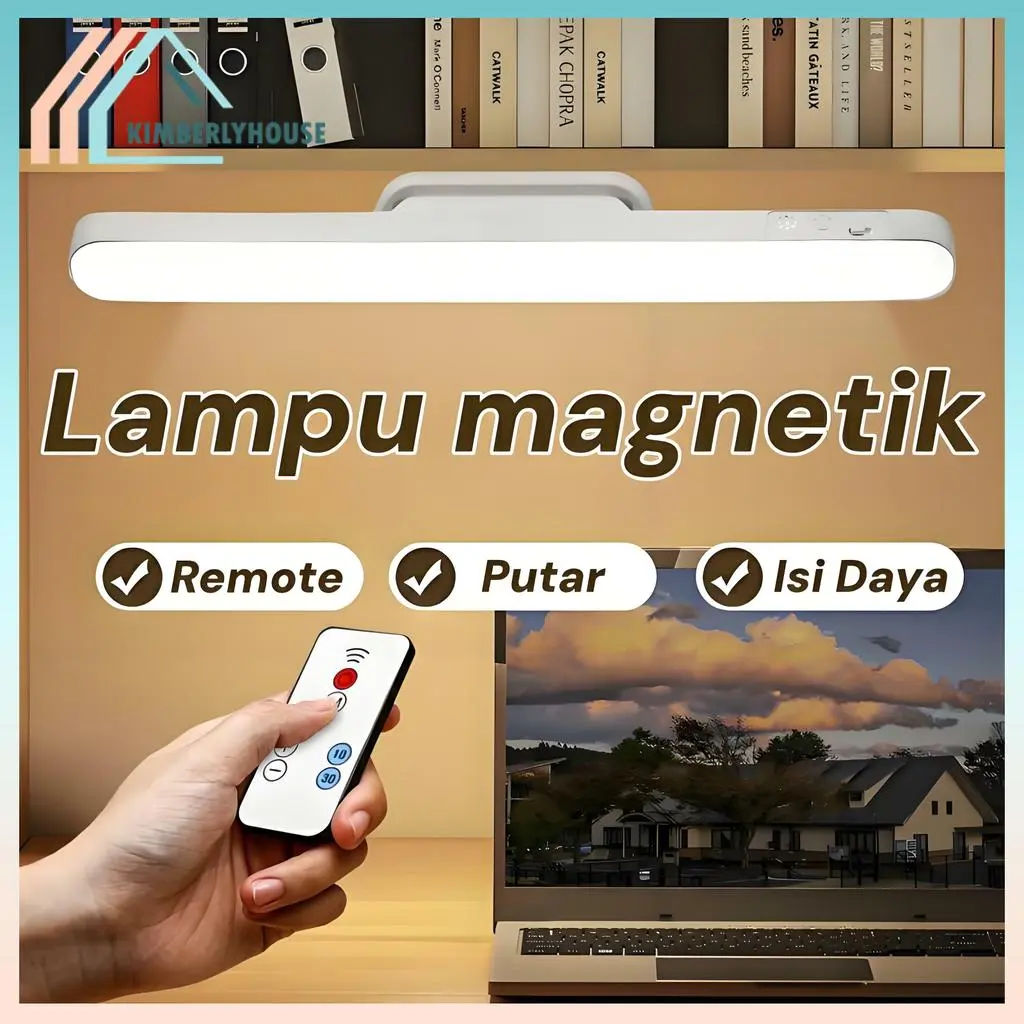 Lampu Tidur LED Magnetik Dengan Pengisian USB Lampu Baca Ramah Mata Hadiah Remote Control