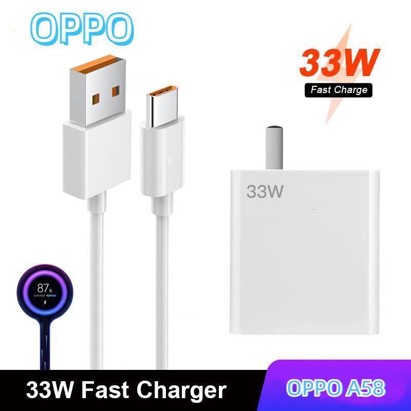 Bộ sạc siêu nhanh 33W, dành cho OPPO A38 / A76 / A57 4G / A58 4G 5G / A59 / A74 4G / A78 5G / A84 4G / A85 5G / A96 / A97 / A2 5G / A79, USB Type-C di động, Cáp dữ liệu điện thoại
