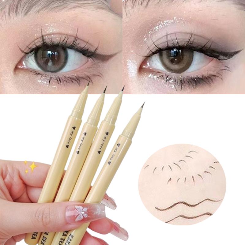 Bút Kẻ Mắt Dạng Lỏng Siêu Mịn Màu Đen Và Nâu Lì Lâu Trôi Bút Chì Tơ Tằm Đi nét Không Thấm Nước Và Nhanh Khô Bút Kẻ Mắt Làm Đẹp Dụng Cụ Trang Điểm bút kẻ mắt không trôi chì kẻ mắt eyeliner kẻ mắt có khuôn sẵn kẻ bọng mắt