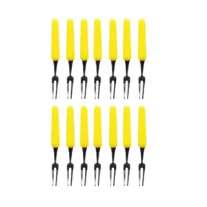 1 lusin garpu kue/buah/puding stainless motif ganggang jagung garpu puding steel buah