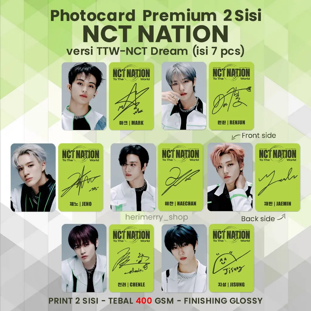 (ISI 6/7/8 PCS) Photocard NCT NATION To The World - PC Premium 2 Sisi Kartu Kpop Merch Unofficial NCT Dream NCT127 WayV