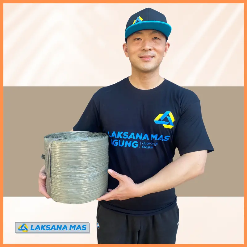 Tali Rafia Plastik Roll Besar Laksanamas Warna Abu-abu Ukuran 5kg di Jakarta/Bogor/Depok/Tangerang/Bekasi 4