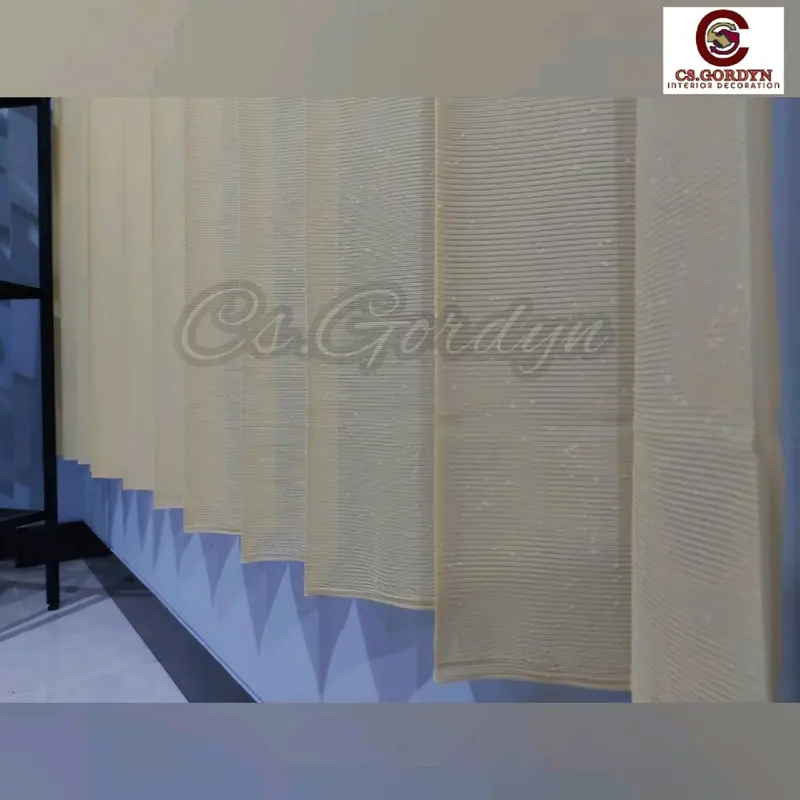 Gorden Vitrase Polos motif salju untuk puring vitrase Jendela Pintu warna Putih dan Kuning Curtain 4