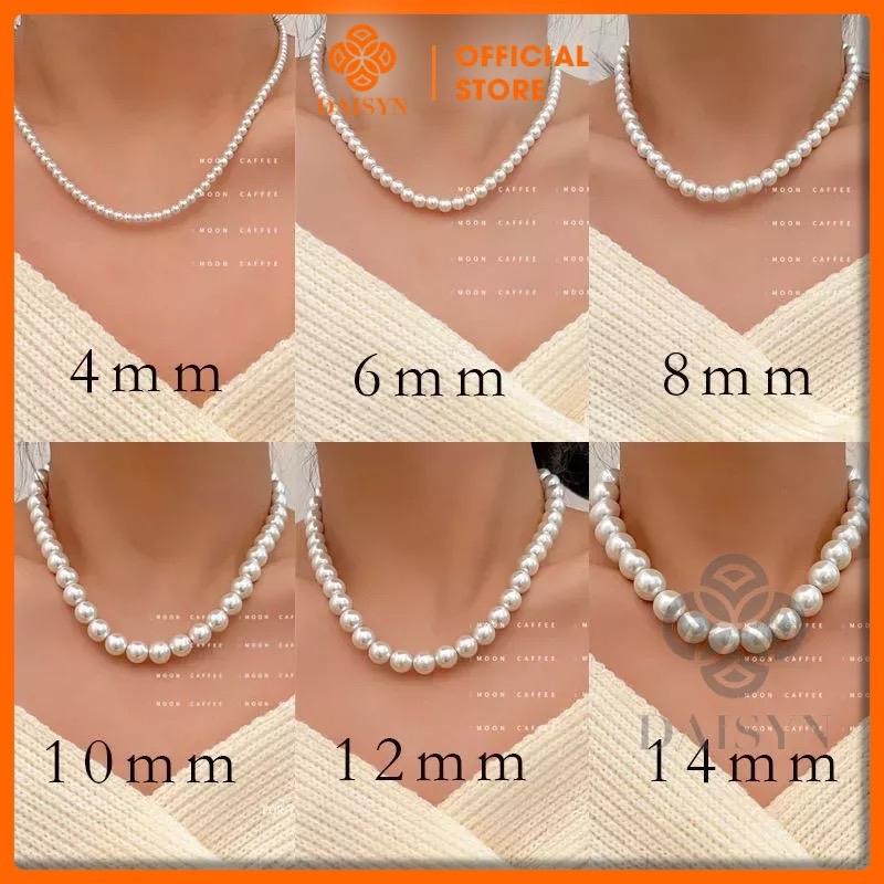   N414  Bông Tai Vòng Cổ Dây Chuyền Ngọc Trai Vòng Cổ Mang Áo Dài Hạt Nhiều Kích Cỡ. 