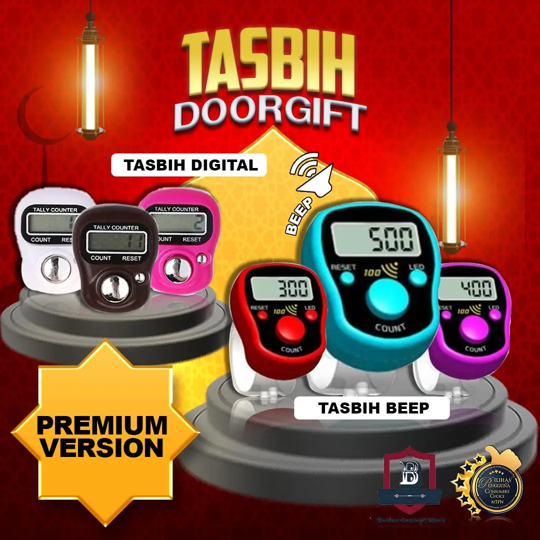Digital Tasbih LED Zikir Mini Tally Counter Door Gift Kahwin (Free Battery)