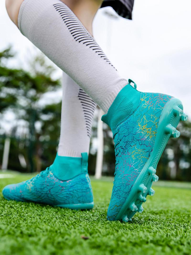 Product Introduction of Men's Patchwork High Top Football Shoes, Breathable Comfortable Football Cleats, Professional Training Shoes, Outdoor Sports Shoes for All Seasons 3